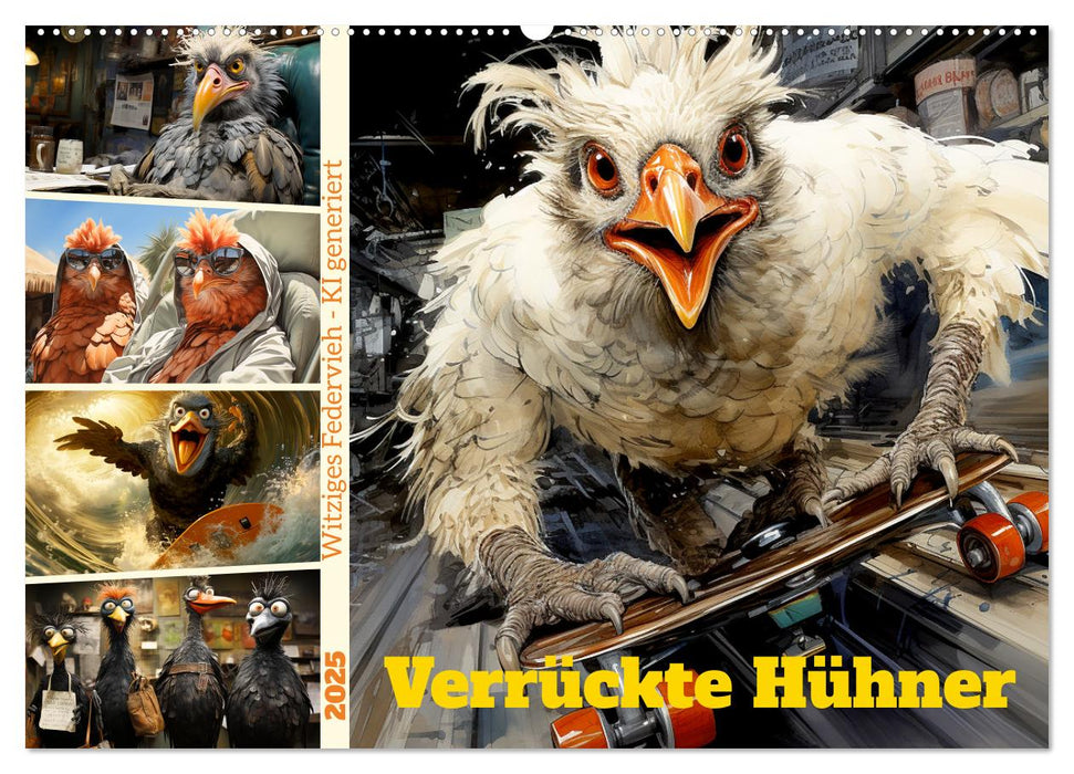 Verrückte Hühner (CALVENDO Wandkalender 2025)