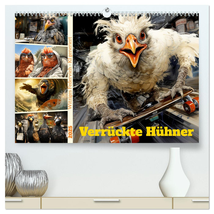 Verrückte Hühner (CALVENDO Premium Wandkalender 2025)