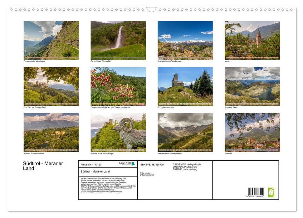 Südtirol - Meraner Land (CALVENDO Wandkalender 2025)