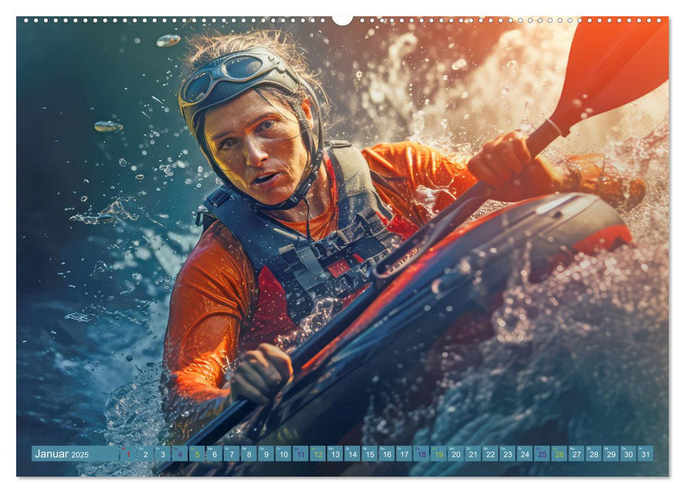 Kayak Wildwasser Sport (CALVENDO Wandkalender 2025)