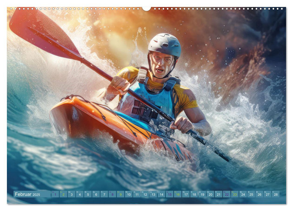 Kayak Wildwasser Sport (CALVENDO Wandkalender 2025)