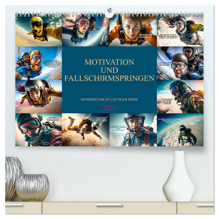 Motivation und Fallschirmspringen (CALVENDO Premium Wandkalender 2025)