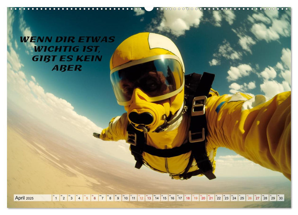 Motivation und Fallschirmspringen (CALVENDO Premium Wandkalender 2025)