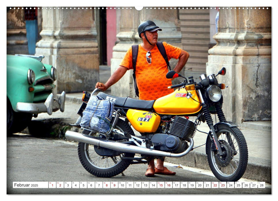 MZ BIKER - Ein Motorrad der DDR in Kuba (CALVENDO Premium Wandkalender 2025)