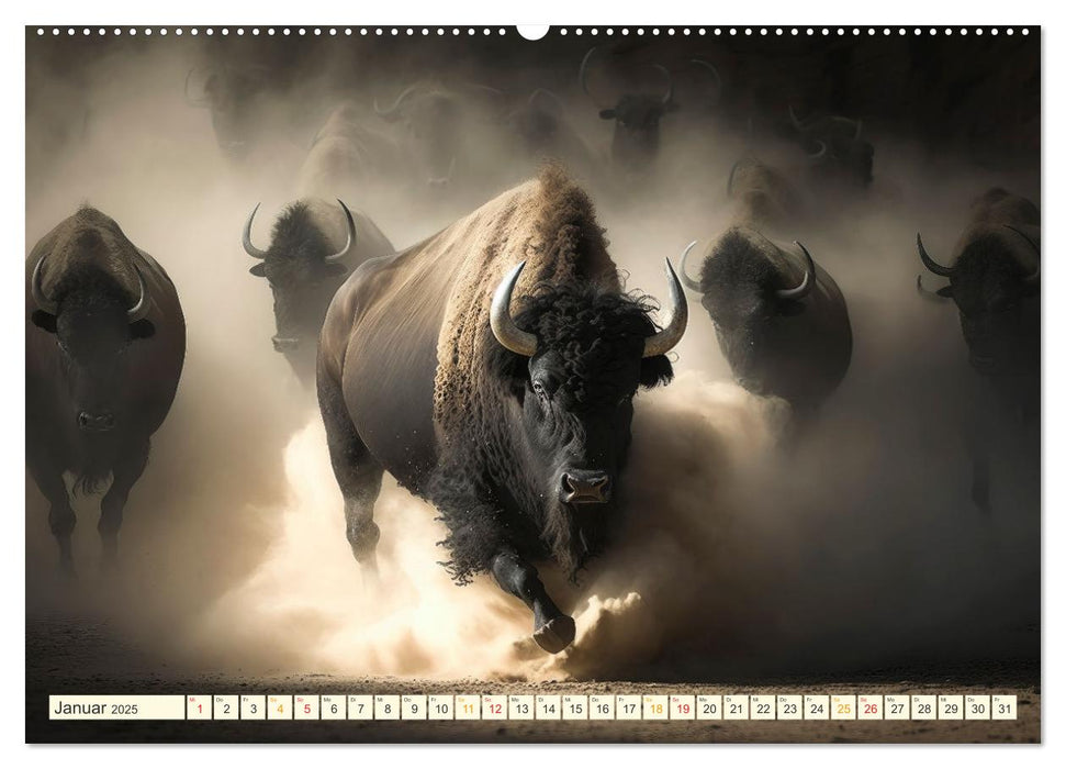 Amerikanischer Bison (CALVENDO Premium Wandkalender 2025)