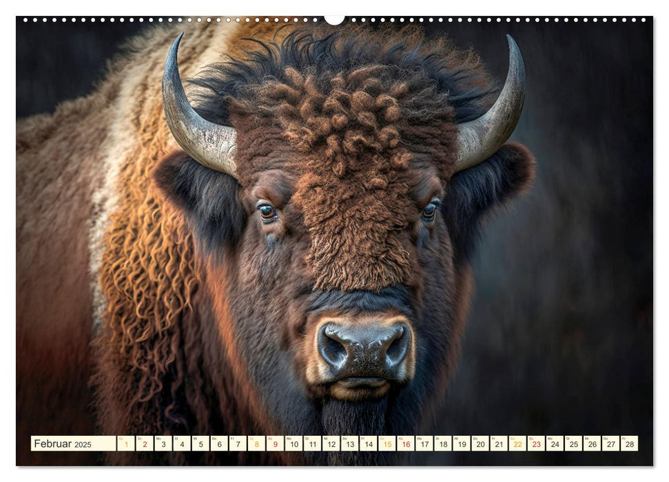 Amerikanischer Bison (CALVENDO Premium Wandkalender 2025)