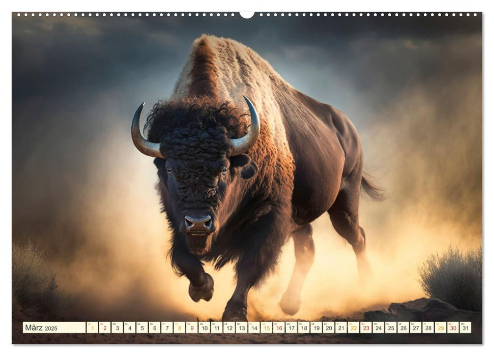 Amerikanischer Bison (CALVENDO Premium Wandkalender 2025)