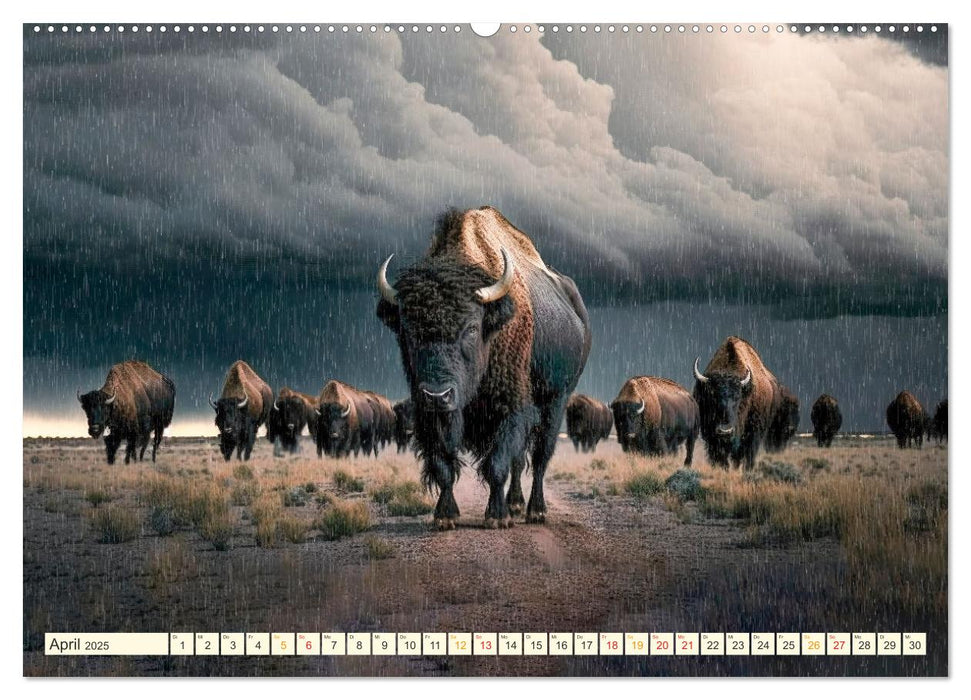 Amerikanischer Bison (CALVENDO Premium Wandkalender 2025)