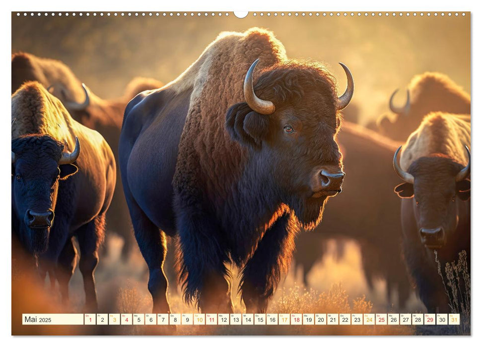 Amerikanischer Bison (CALVENDO Premium Wandkalender 2025)