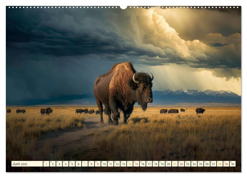 Amerikanischer Bison (CALVENDO Premium Wandkalender 2025)