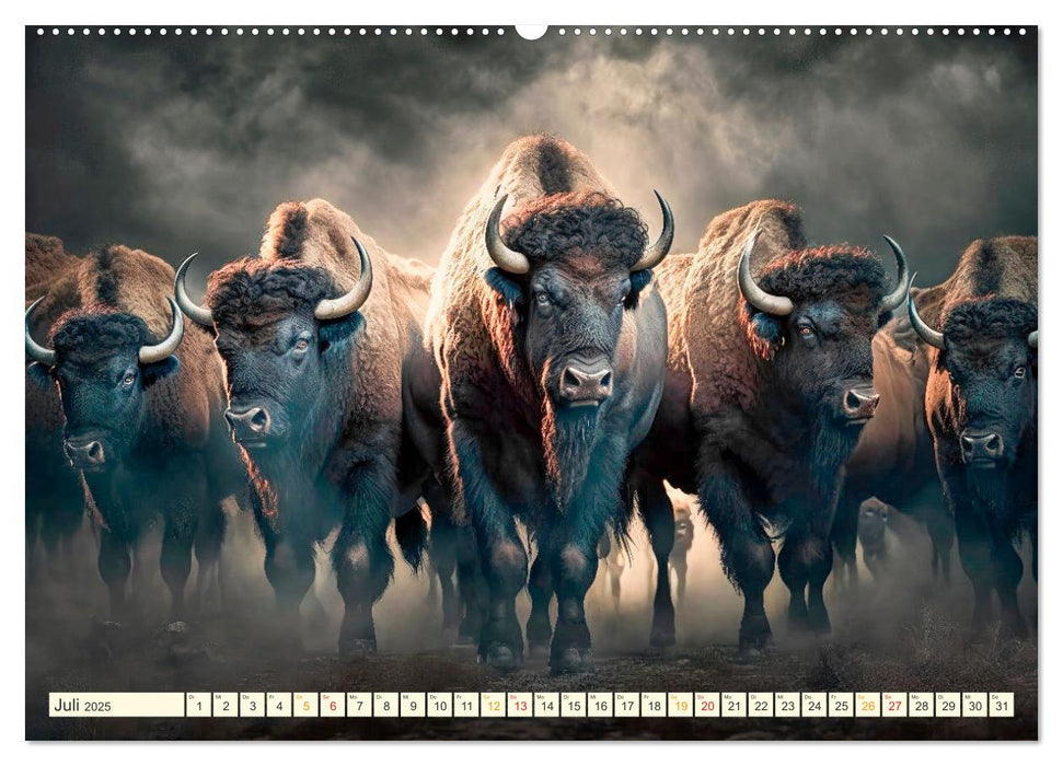 Amerikanischer Bison (CALVENDO Premium Wandkalender 2025)