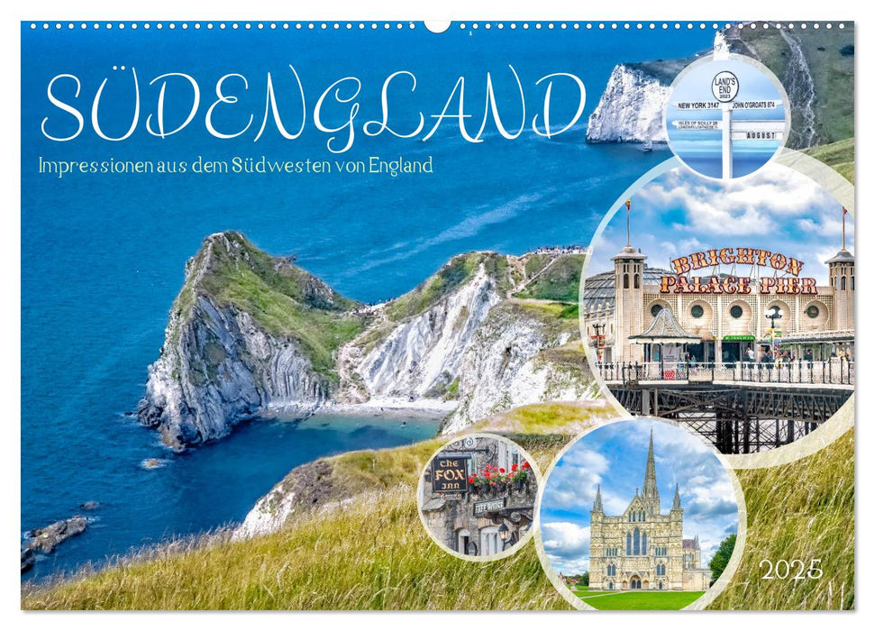 Südengland - Impressionen aus dem Südwesten von England (CALVENDO Wandkalender 2025)