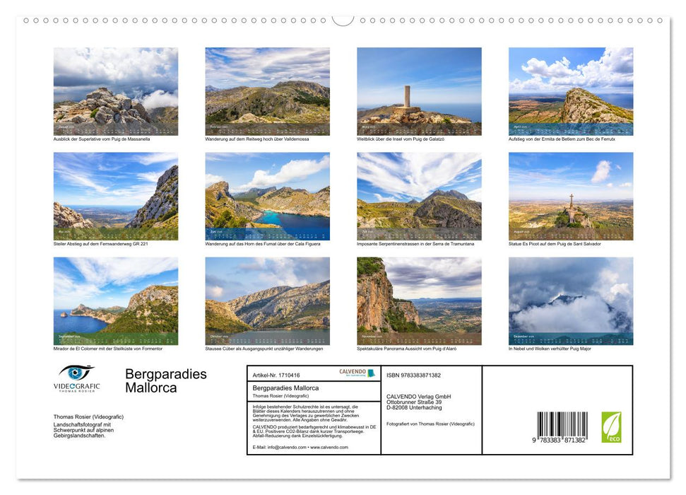 Bergparadies Mallorca (CALVENDO Premium Wandkalender 2025)