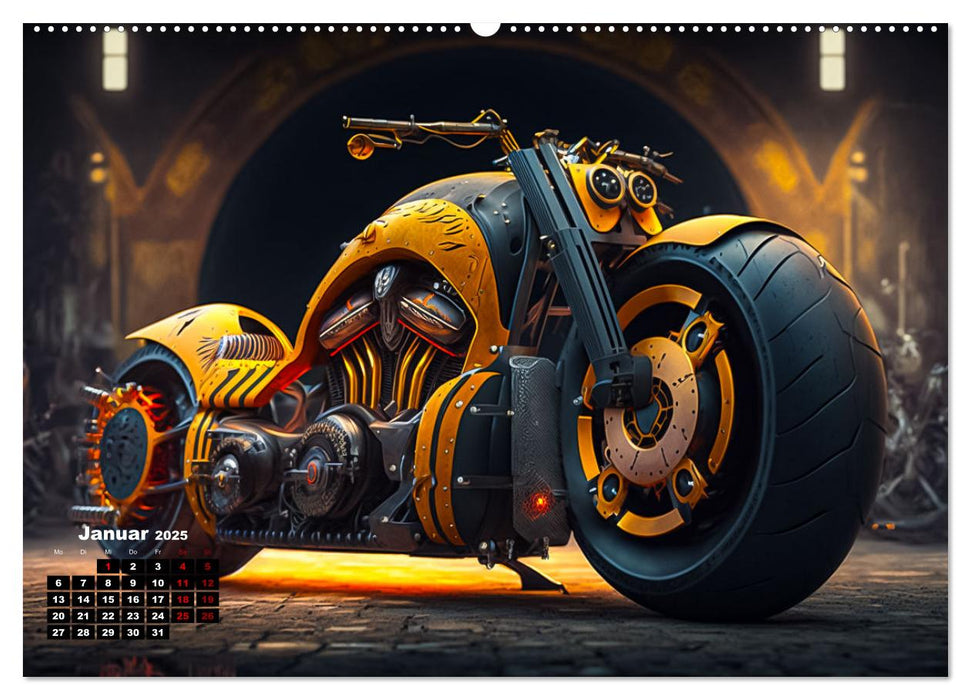 Motorrad illusionen (CALVENDO Premium Wandkalender 2025)