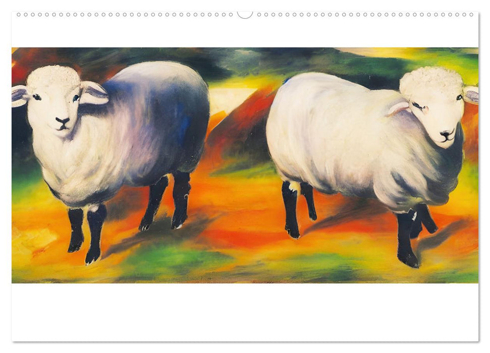 Bauernhoftiere, expressionistisch bunt (CALVENDO Premium Wandkalender 2025)