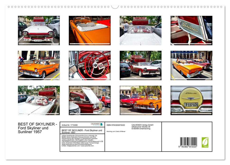 BEST OF SKYLINER - Ford Skyliner und Sunliner 1957 (CALVENDO Premium Wandkalender 2025)