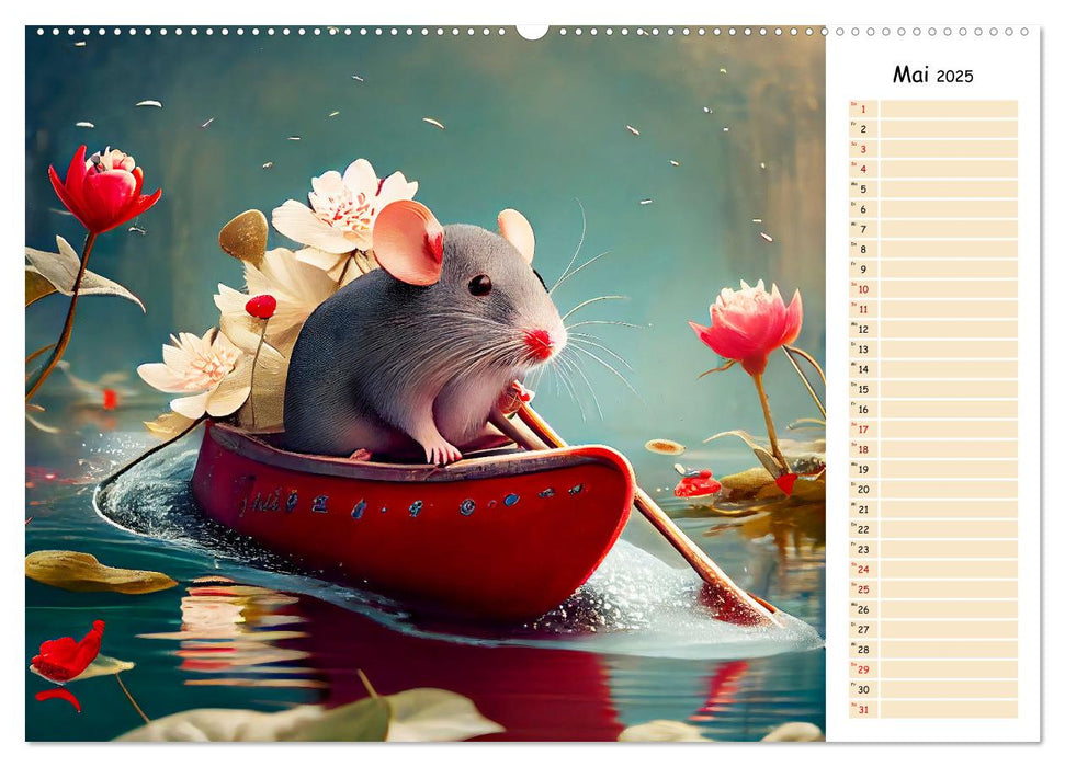 Maus auf Tour - Abenteuerkalender für Kids mit Planer (CALVENDO Premium Wandkalender 2025)