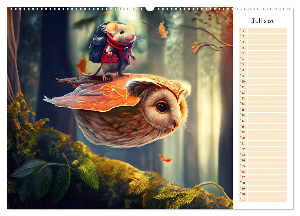 Maus auf Tour - Abenteuerkalender für Kids mit Planer (CALVENDO Premium Wandkalender 2025)