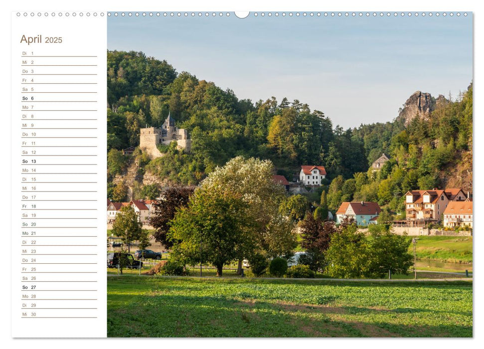 Dorfperspektiven - Elbsandstein (CALVENDO Premium Wandkalender 2025)