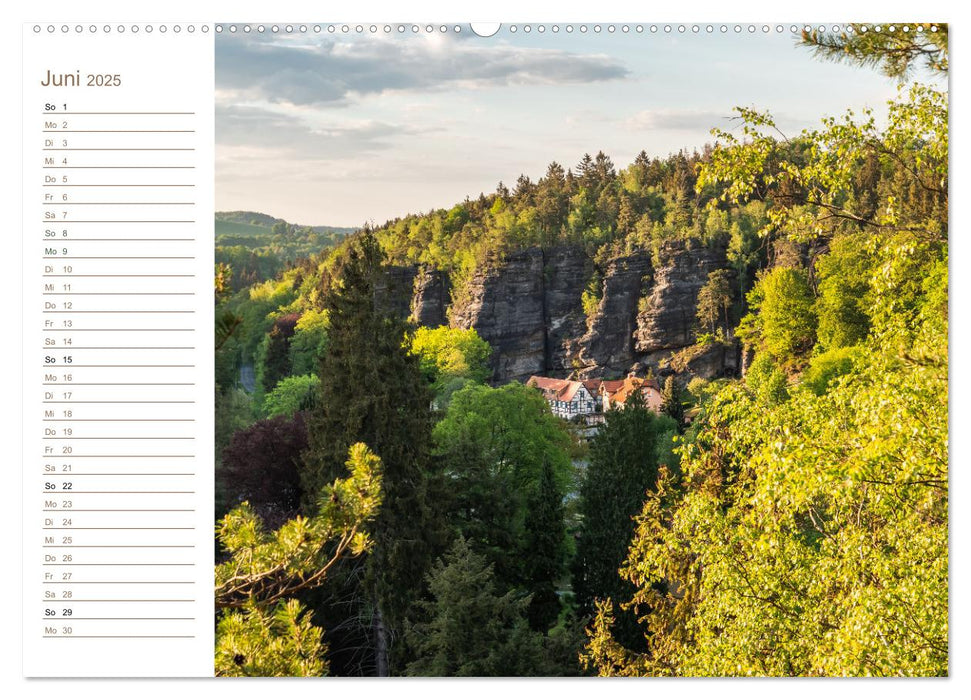 Dorfperspektiven - Elbsandstein (CALVENDO Premium Wandkalender 2025)