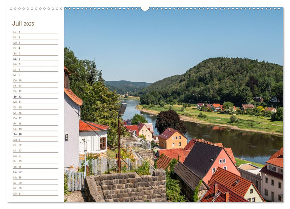 Dorfperspektiven - Elbsandstein (CALVENDO Premium Wandkalender 2025)