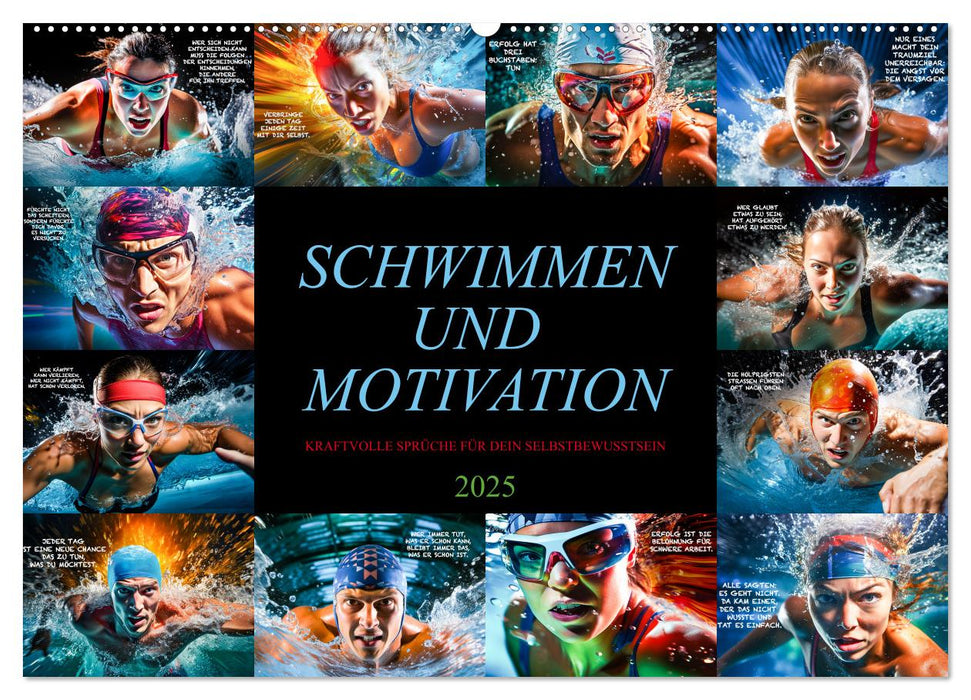 Schwimmen und Motivation (CALVENDO Wandkalender 2025)