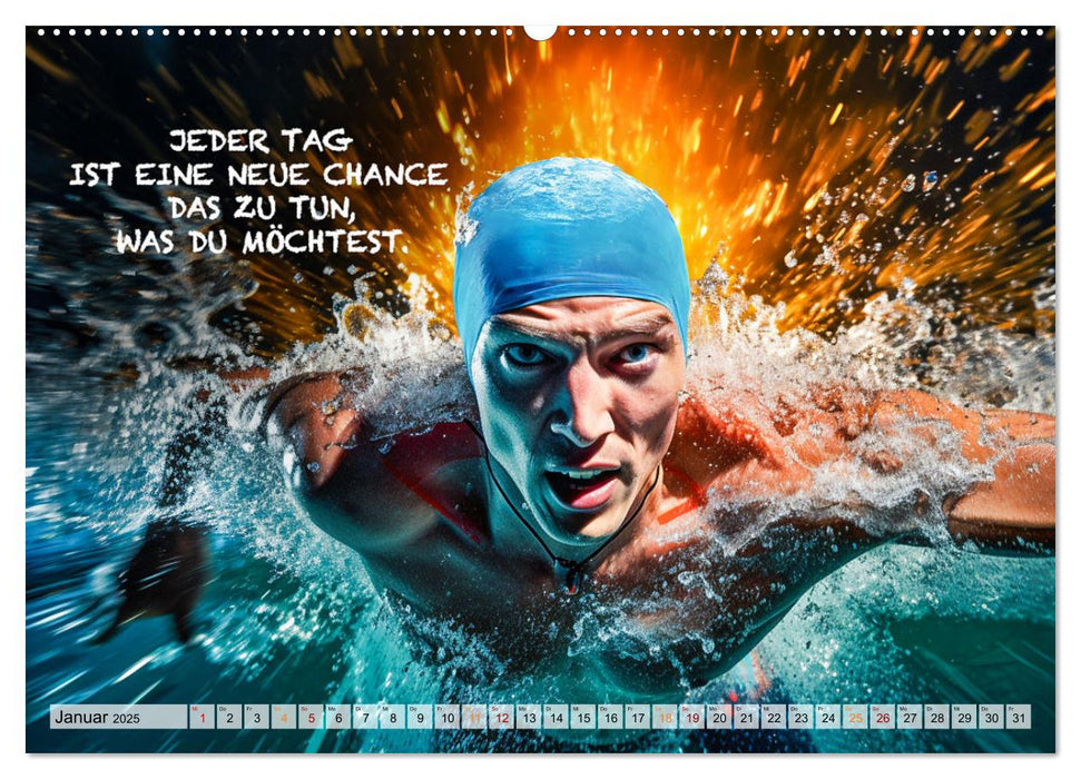 Schwimmen und Motivation (CALVENDO Wandkalender 2025)