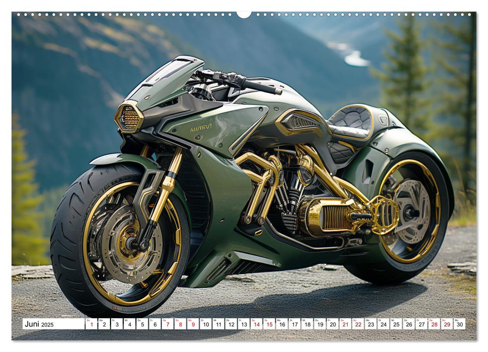 Futuristische Motorräder (CALVENDO Wandkalender 2025)