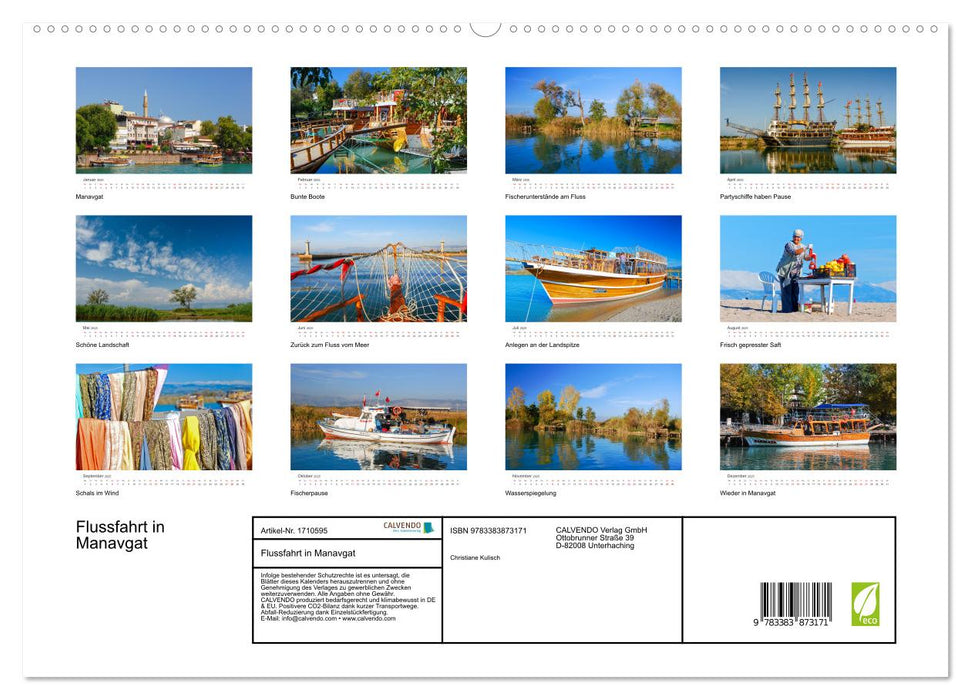 Flussfahrt in Manavgat (CALVENDO Premium Wandkalender 2025)