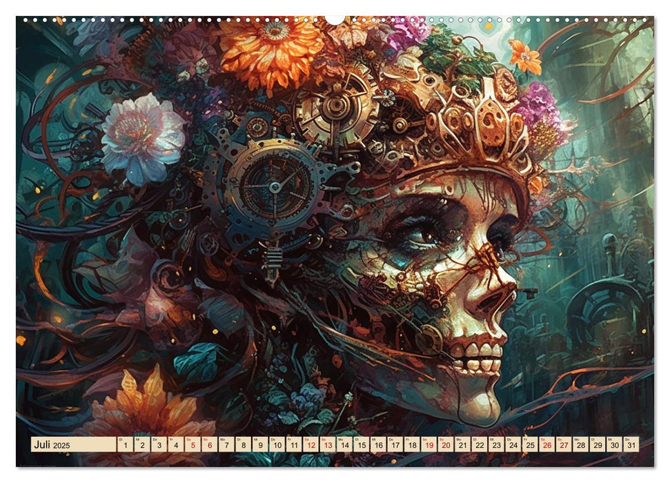 Floraler Steampunk (CALVENDO Premium Wandkalender 2025)