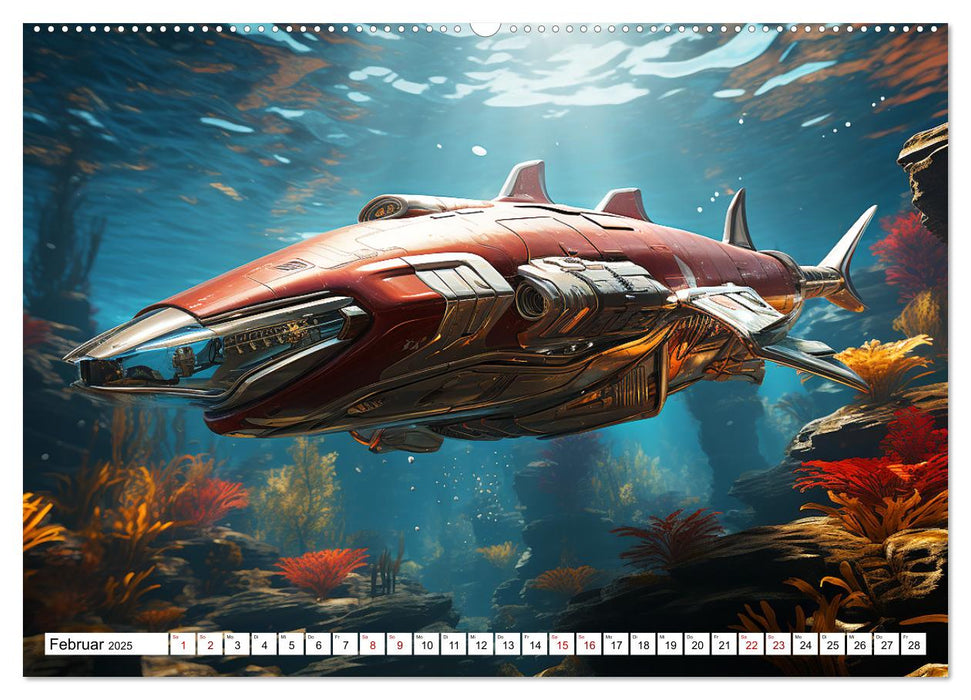 Futuristische U-Boote (CALVENDO Premium Wandkalender 2025)