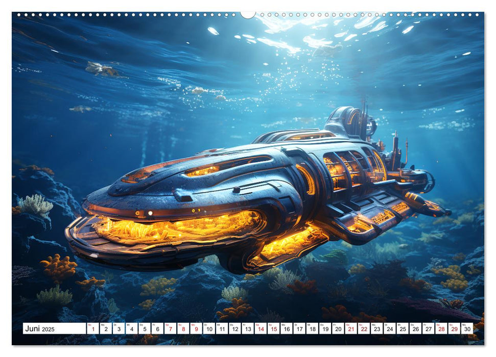 Futuristische U-Boote (CALVENDO Premium Wandkalender 2025)