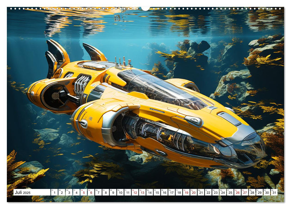 Futuristische U-Boote (CALVENDO Premium Wandkalender 2025)