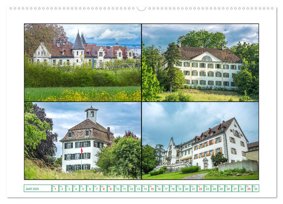 Schlösser und Burgen in der nördlichen Schweiz (CALVENDO Premium Wandkalender 2025)