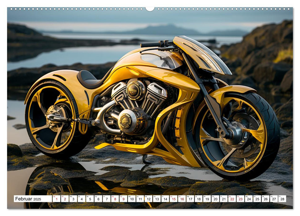 Futuristische Motorräder (CALVENDO Premium Wandkalender 2025)