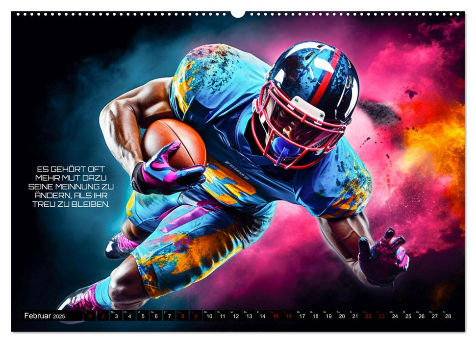 American Football und Motivation (CALVENDO Wandkalender 2025)