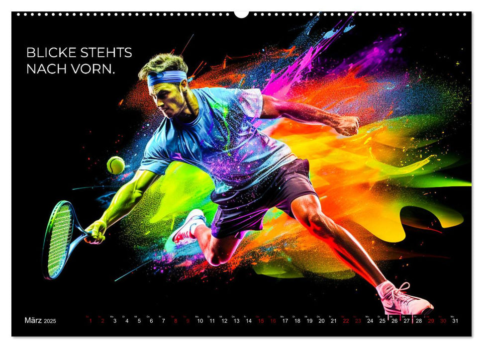 Tennis und Motivation (CALVENDO Wandkalender 2025)