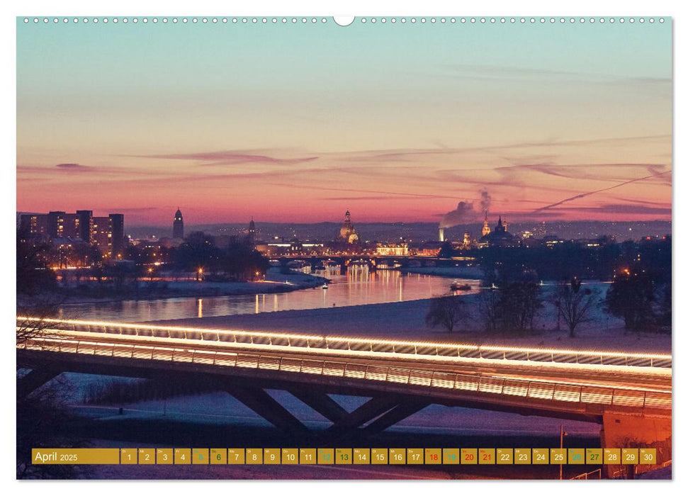 Romantisches Dresden im Winter (CALVENDO Premium Wandkalender 2025)