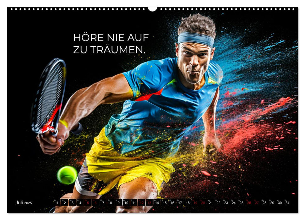 Tennis und Motivation (CALVENDO Premium Wandkalender 2025)