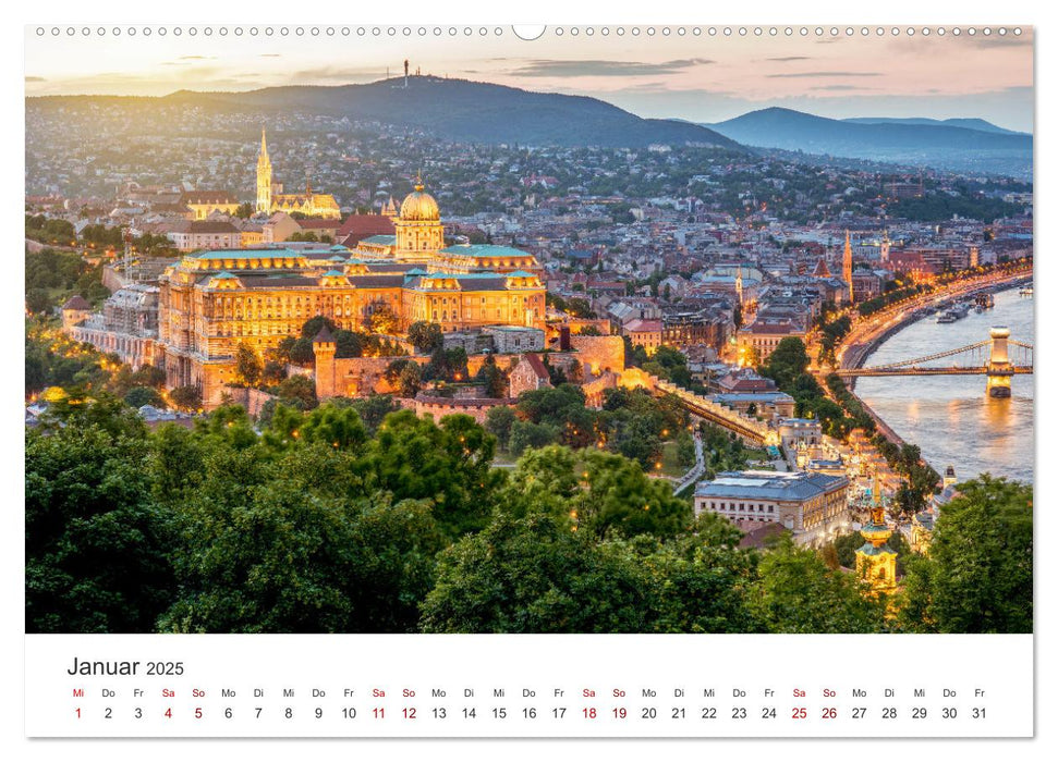 Budapest - Eine Reise in die Hauptstadt von Ungarn. (CALVENDO Premium Wandkalender 2025)