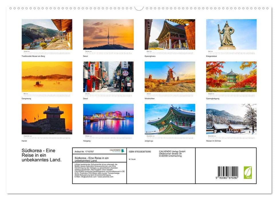 Südkorea - Eine Reise in ein unbekanntes Land. (CALVENDO Premium Wandkalender 2025)