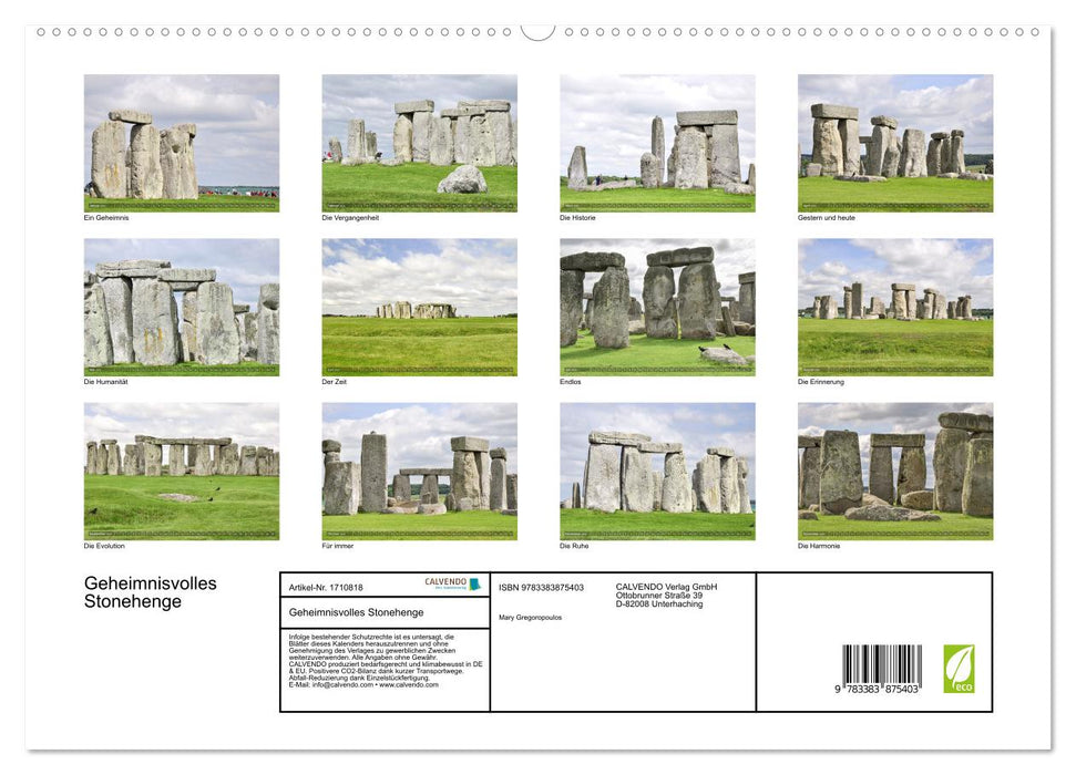 Geheimnisvolles Stonehenge (CALVENDO Premium Wandkalender 2025)