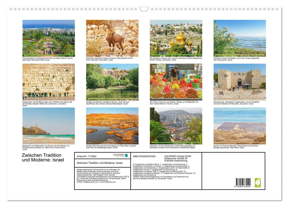 Zwischen Tradition und Moderne: Israel (CALVENDO Wandkalender 2025)