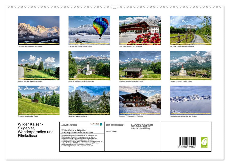 Wilder Kaiser - Skigebiet, Wanderparadies und Filmkulisse (CALVENDO Premium Wandkalender 2025)