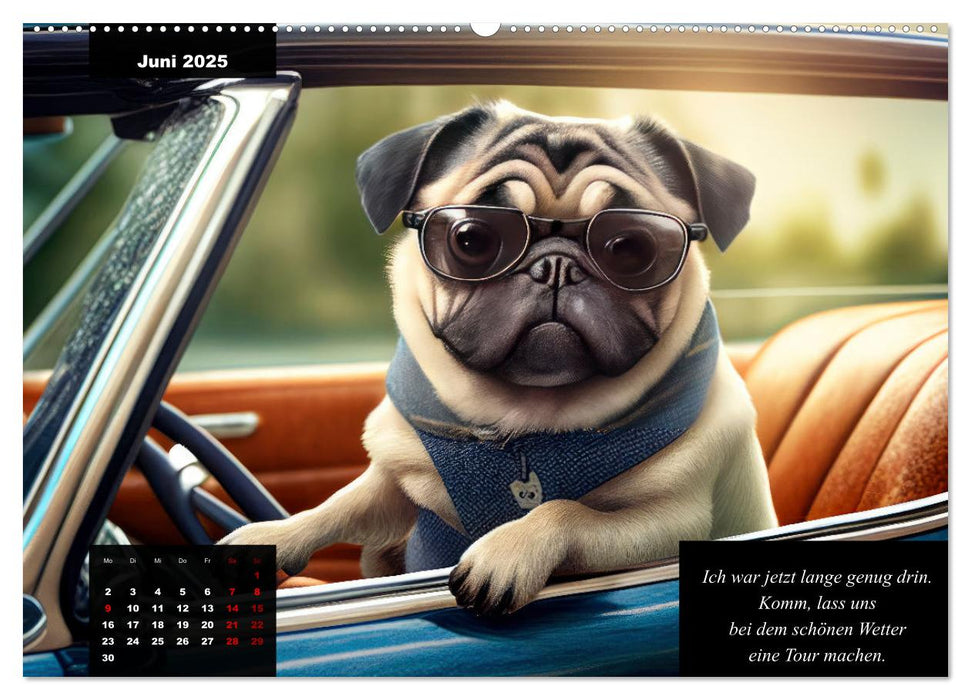 Der humoristische Mops-Kalender (CALVENDO Premium Wandkalender 2025)