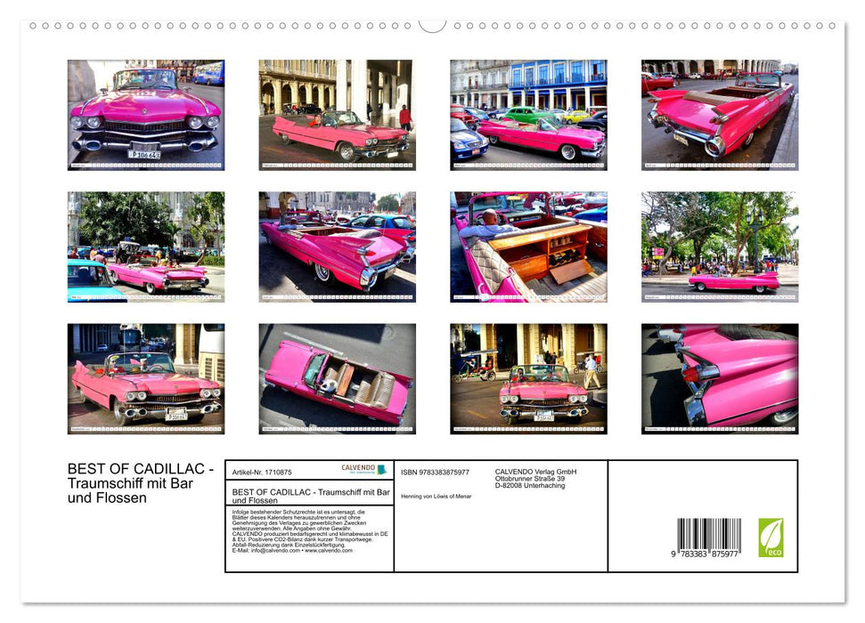 BEST OF CADILLAC - Traumschiff mit Bar und Flossen (CALVENDO Premium Wandkalender 2025)