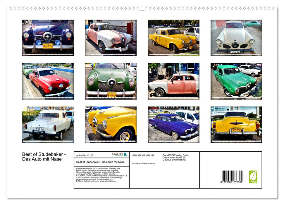 Best of Studebaker - Das Auto mit Nase (CALVENDO Premium Wandkalender 2025)