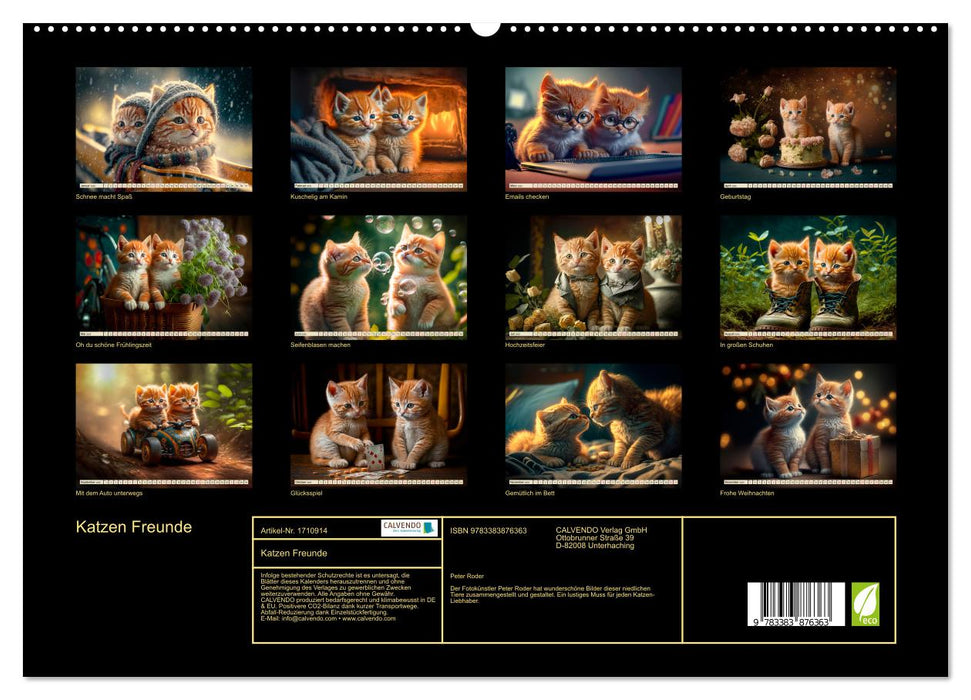 Katzen Freunde (CALVENDO Premium Wandkalender 2025)