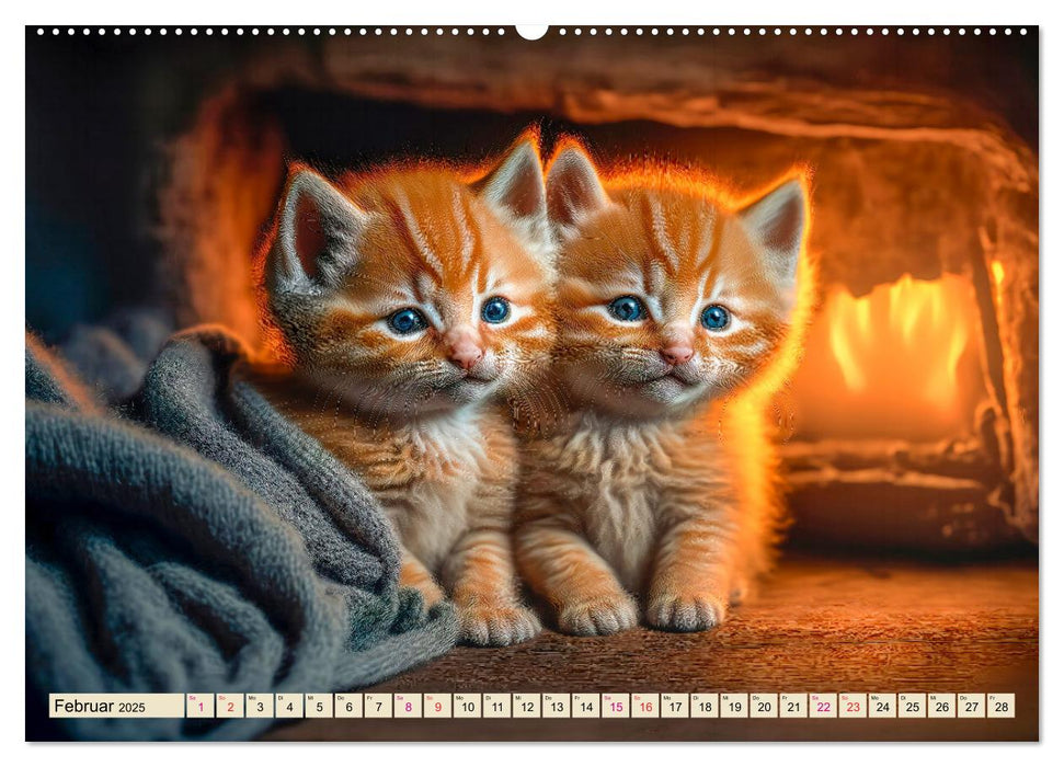 Katzen Freunde (CALVENDO Premium Wandkalender 2025)