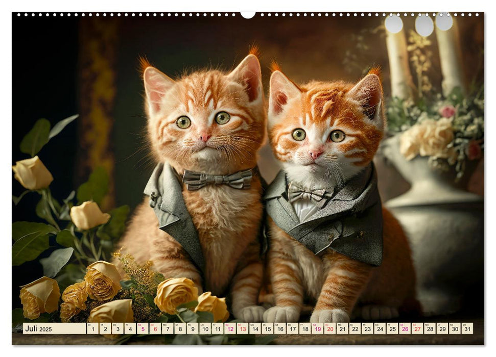 Katzen Freunde (CALVENDO Premium Wandkalender 2025)